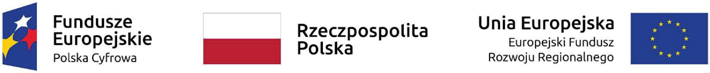 logo programu Polsca Cyfrowa Fundusze Europejskie, flaga Polski, flaga Unii Europejskiej